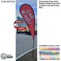 72 Hr Fast Ship - 12' Medium Tear Drop Flag Kit, Full Color Graphics Double Sided, Spike and Bag